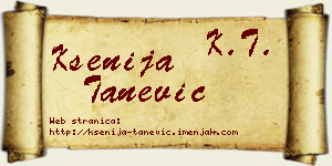 Ksenija Tanević vizit kartica